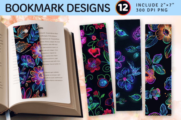 Neon Embroidery Flowers PNG Bookmark Review