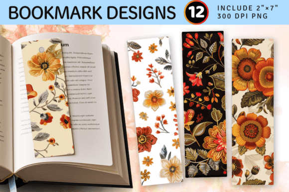 Review: Fall Embroidery Flowers PNG Bookmark Des