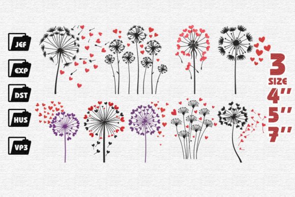 Review: Set of 9 Dandelions with Hearts