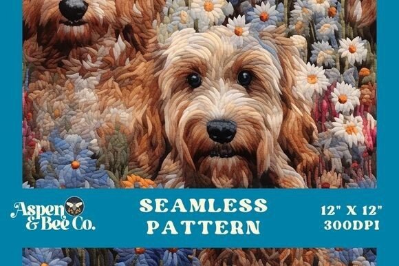 Reviewing Dog Faux Embroidery Seamless Pattern